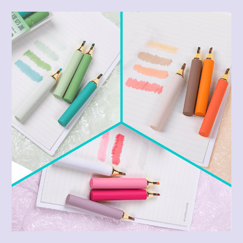 Pastel Highlighters – Set of 6, Chisel Tip, Quick-Drying Ink, Multicolor