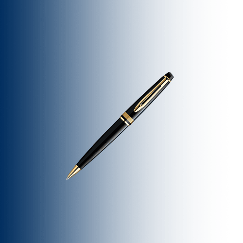 Matte Black Ballpoint Pen with Chrome Trim – Blue Ink, Premium Gift Box