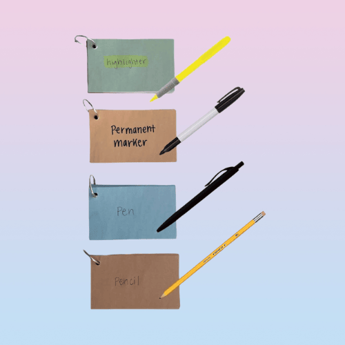 300-Count Neutral Tone Flashcards with Stainless Steel Rings