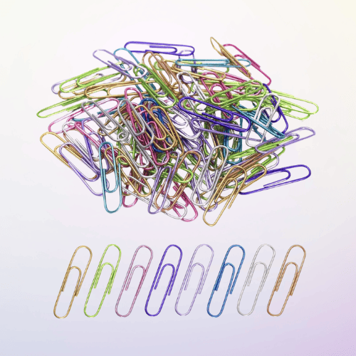 240 Colored Metal Paper Clips with Storage Box