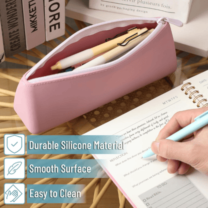 Triangular Silicone Pencil Case – Multipurpose Water-Resistant Stationery Pouch
