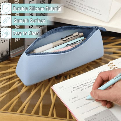 Triangular Silicone Pencil Case – Multipurpose Water-Resistant Stationery Pouch
