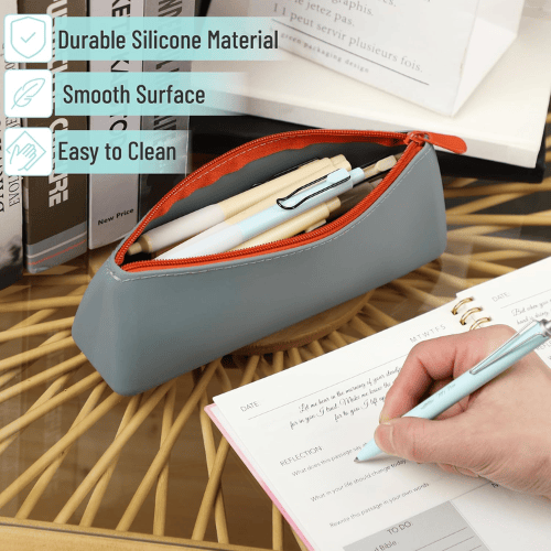 Triangular Silicone Pencil Case – Multipurpose Water-Resistant Stationery Pouch