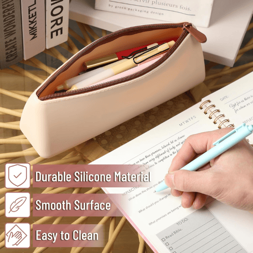 Triangular Silicone Pencil Case – Multipurpose Water-Resistant Stationery Pouch