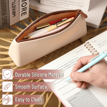 Triangular Silicone Pencil Case – Multipurpose Water-Resistant Stationery Pouch