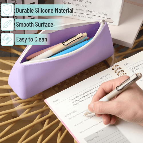 Triangular Silicone Pencil Case – Multipurpose Water-Resistant Stationery Pouch