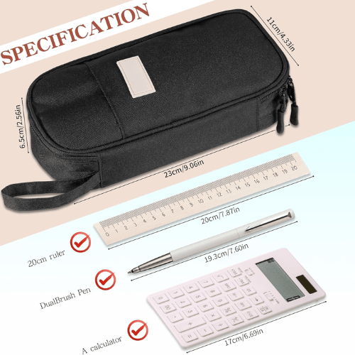 High-Capacity Expandable Pencil Pouch – Durable Water-Resistant Large Pen Case