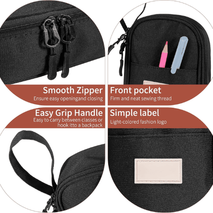 High-Capacity Expandable Pencil Pouch – Durable Water-Resistant Large Pen Case