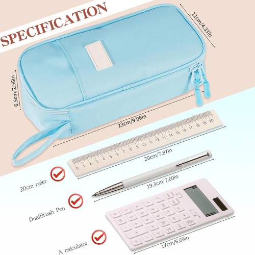 High-Capacity Expandable Pencil Pouch – Durable Water-Resistant Large Pen Case