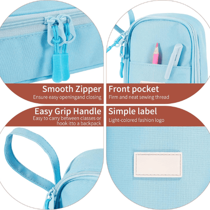 High-Capacity Expandable Pencil Pouch – Durable Water-Resistant Large Pen Case