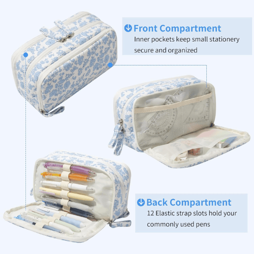 Large Capacity Corduroy Pencil Case