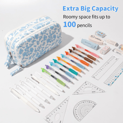 Large Capacity Corduroy Pencil Case