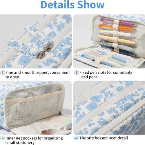 Large Capacity Corduroy Pencil Case