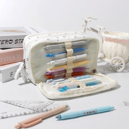 Large Capacity Corduroy Pencil Case