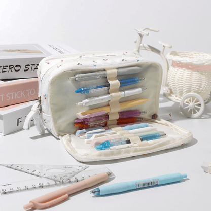 Large Capacity Corduroy Pencil Case