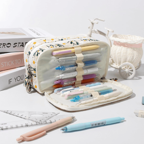 Large Capacity Corduroy Pencil Case