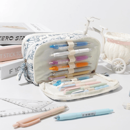 Large Capacity Corduroy Pencil Case