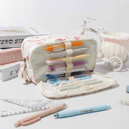 Large Capacity Corduroy Pencil Case