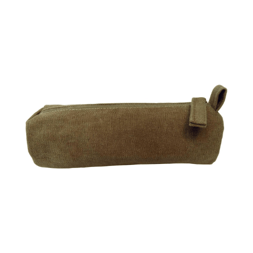 Heavy-Duty Canvas Minimalist Pencil Case – Rugged Compact Zipper Pouch with Utility Clip Hook