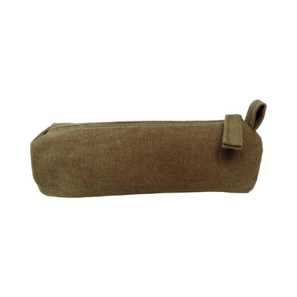 Heavy-Duty Canvas Minimalist Pencil Case – Rugged Compact Zipper Pouch with Utility Clip Hook