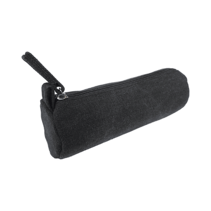Heavy-Duty Canvas Minimalist Pencil Case – Rugged Compact Zipper Pouch with Utility Clip Hook