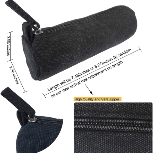 Heavy-Duty Canvas Minimalist Pencil Case – Rugged Compact Zipper Pouch with Utility Clip Hook