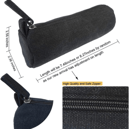 Heavy-Duty Canvas Minimalist Pencil Case – Rugged Compact Zipper Pouch with Utility Clip Hook