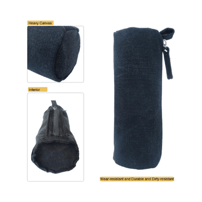Heavy-Duty Canvas Minimalist Pencil Case – Rugged Compact Zipper Pouch with Utility Clip Hook