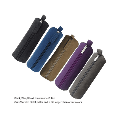 Heavy-Duty Canvas Minimalist Pencil Case – Rugged Compact Zipper Pouch with Utility Clip Hook