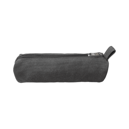 Heavy-Duty Canvas Minimalist Pencil Case – Rugged Compact Zipper Pouch with Utility Clip Hook
