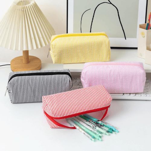 Cute Aesthetic Large Capacity Pencil Case – Waterproof Nylon Multi-Functional Pen Pouch