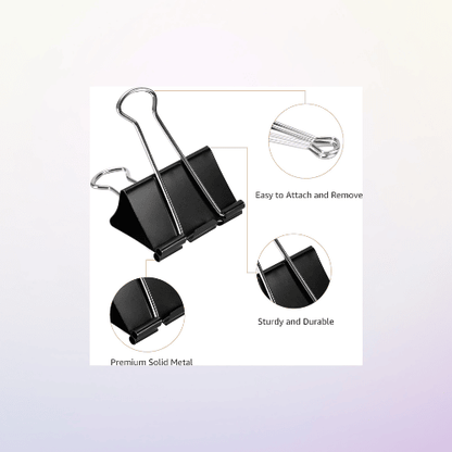 Small Binder Clips – 144 Count, Metal, 1.43"L x 0.75"W, Durable, Strong Grip