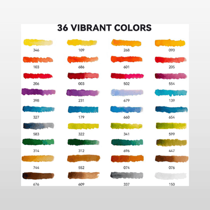 36-Color Watercolor Paint Set – High-Pigmented, Non-Toxic, Includes Brush