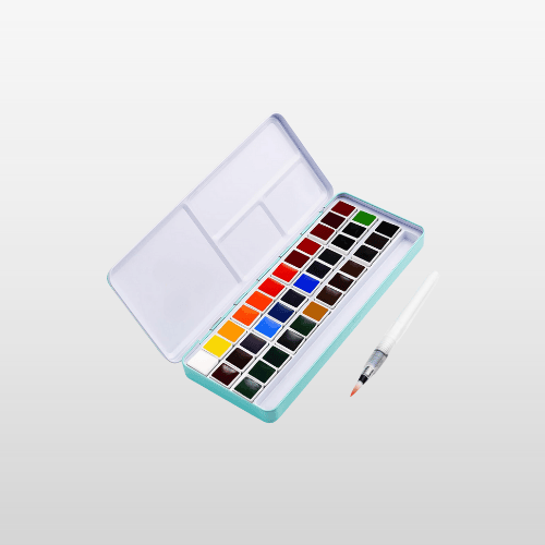36-Color Watercolor Paint Set – High-Pigmented, Non-Toxic, Includes Brush