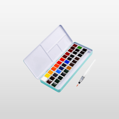 36-Color Watercolor Paint Set – High-Pigmented, Non-Toxic, Includes Brush