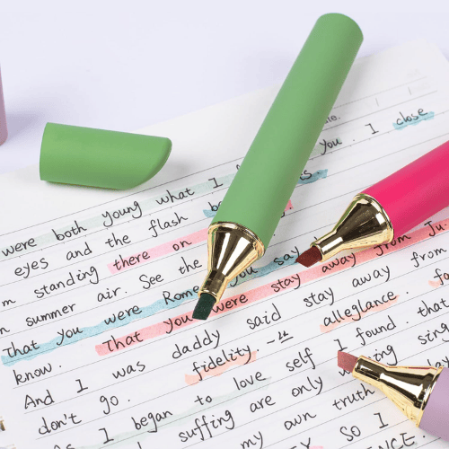 Pastel Highlighters – Set of 6, Chisel Tip, Quick-Drying Ink, Multicolor
