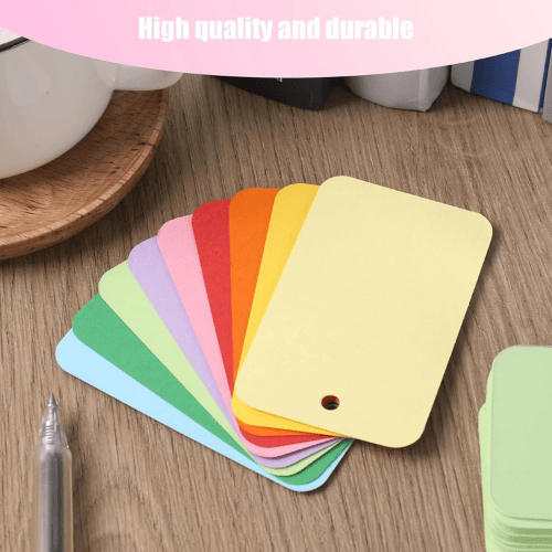 450-Count Colored Flashcards – Multi-Color, Premium Kraft Paper, Includes Binder Ring