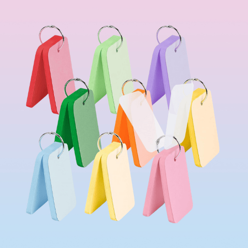 450-Count Colored Flashcards – Multi-Color, Premium Kraft Paper, Includes Binder Ring