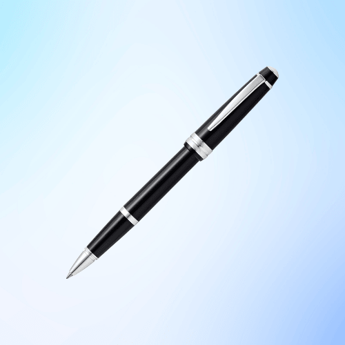 Fountain Pen with Stainless Steel Nib – Glossy Gray Finish, Black Ink Cartridges Included