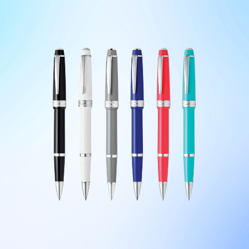 Fountain Pen with Stainless Steel Nib – Glossy Gray Finish, Black Ink Cartridges Included