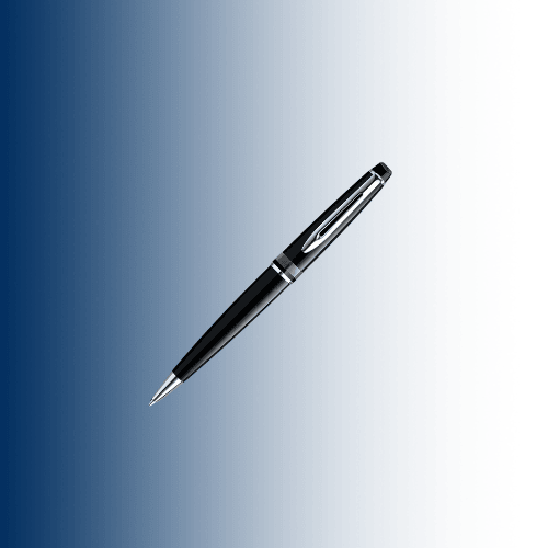Matte Black Ballpoint Pen with Chrome Trim – Blue Ink, Premium Gift Box