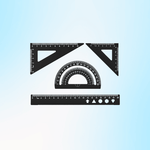 Aluminum Geometry Tool Set – Comprehensive Math Ruler Kit