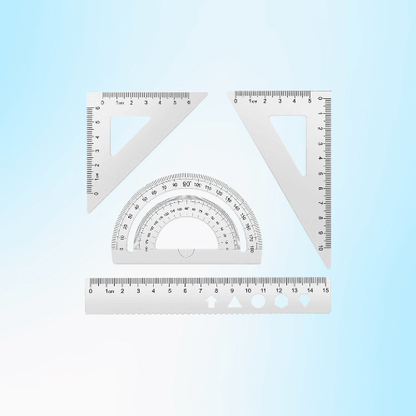Aluminum Geometry Tool Set – Comprehensive Math Ruler Kit