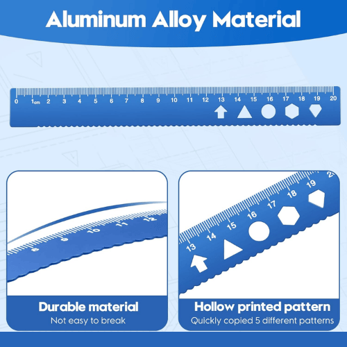 Aluminum Geometry Tool Set – Comprehensive Math Ruler Kit