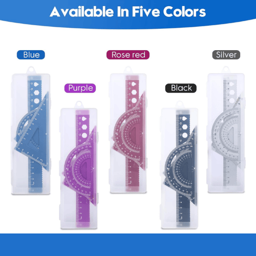 Aluminum Geometry Tool Set – Comprehensive Math Ruler Kit