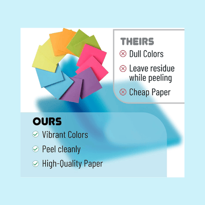 Bright Neon Sticky Notes – 12 Pads, 60 Sheets Per Pad, 720 Sheets Total