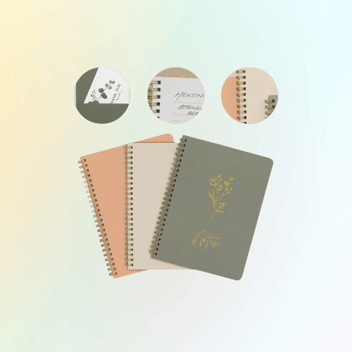3-Pack Spiral Notebooks – College Ruled, Dark Blue, Medium Blue, and Taupe
